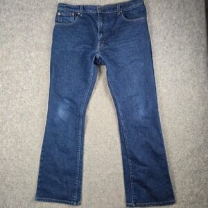 Levi's 517 Jeans Mens 38x34 Fits 38x32 Blue Bootcut Dark Wash Denim Western